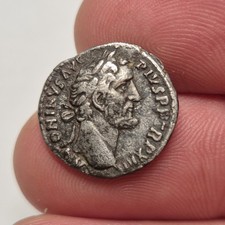 Genuine Roman Coin- Antoninus Pius Silver Denarius, Genius Reverse, 150-151ad