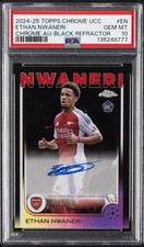 TOPPS CHROME UEFA CLUB COMPETITIONS CHROME AUTOS #EN ETHAN NWANERI 5/10 PSA 10