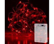 NEW Battery Powered LED Fairy Lights w/ Silver Wire 32 FT WO39