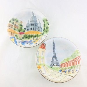 2-AMERICAN-ATELIER-Soup-Cereal-Bowls-PARISIAN-SCENE-5194-Hand-Painted-EUC
