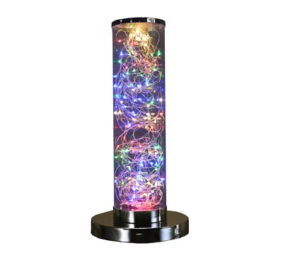 NAMIRI Exposed Rope multicolor Led Clear Column Table Lamp - 13in H. ORE HBL2331