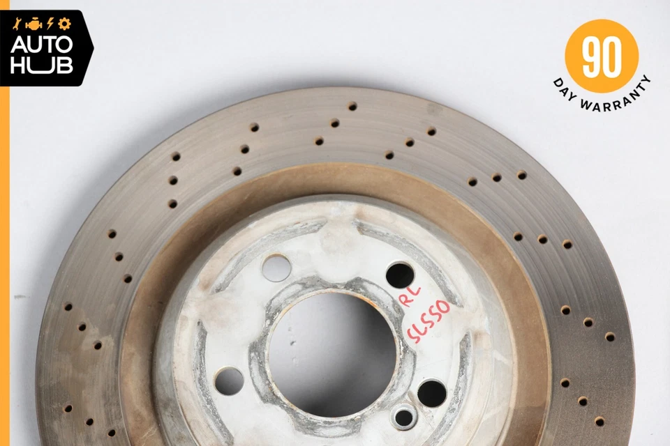 07-12 Mercedes R230 SL550 Juego de rotores de freno trasero disco izquierdo y derecho OEM 66k Foto 2 de 4