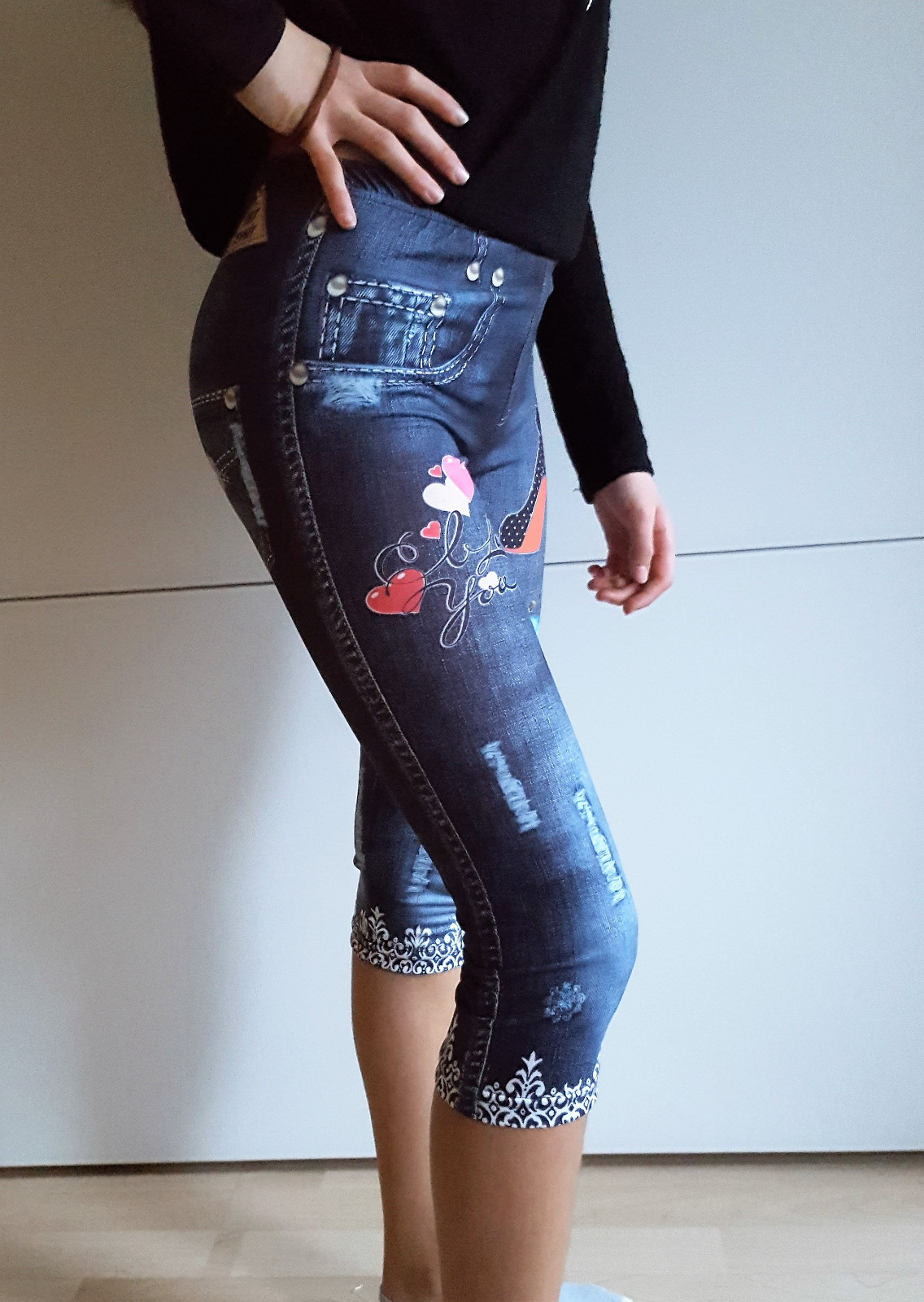 Mädchen Kinder Leggings Leggins Hose Kurzehose Capri 3/4 kurz Neu 140 146 152 15 eBay