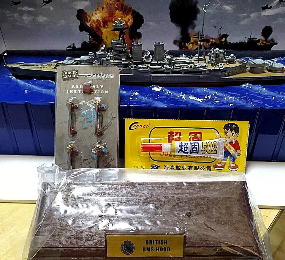 FORCES OF VALOR 1:700 DIE CAST NAVE  BATTLESHIP  BRITISH HMS HOOD 1941   861002A - Immagine 3 di 4