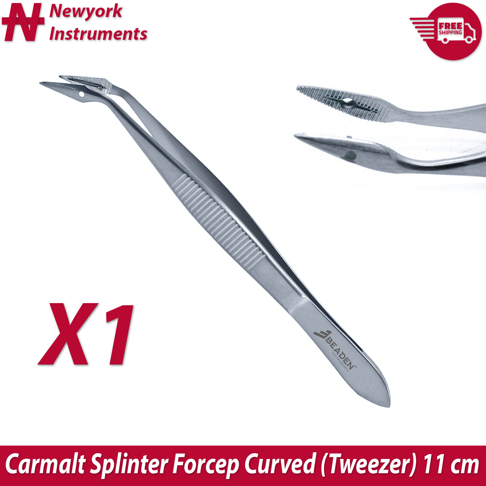 Carmalt Splinter Forceps Tweezers Curved and Lancet For Splinter