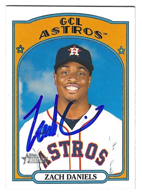 ZACH DANIELS GCL HOUSTON ASTROS SIGNED TOPPS HERITAGE MINOR LEAGUE