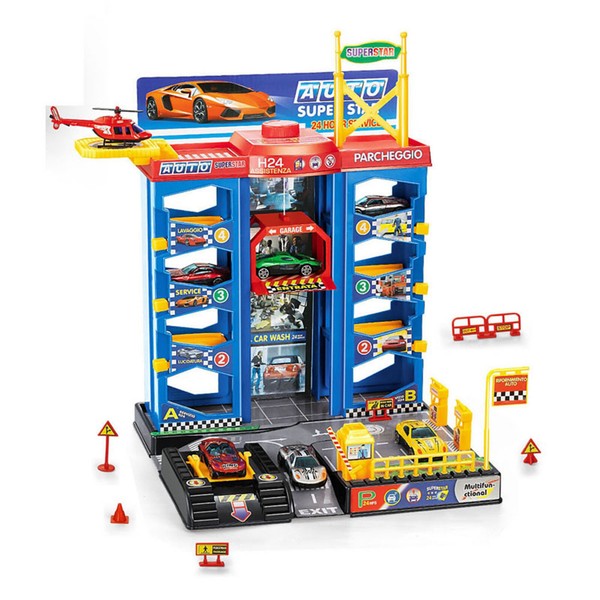 MehrstöCkiges Parkhaus Mit Aufzug Autogarage Parkgarage Kinder Spielzeug Auto-image
