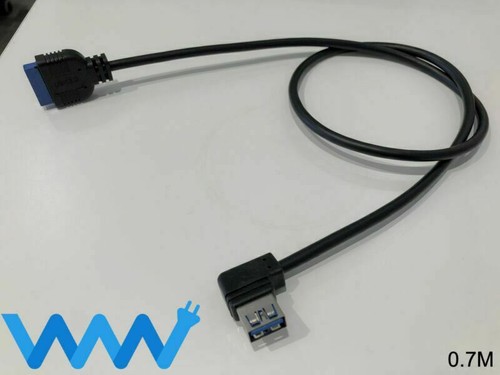 USB 3.0 Right Angle Female to 20 Pin Motherboard Female Cable 70 cm - Picture 2 of 4