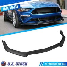 Matte Black Abs Front Bumper Lip Spoiler Splitter For Ford Mustang Gt 2018-2023