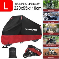 NEVERLAND L Waterproof Motorcycle Cover Heavy Duty Outdoor Dust Rain Storage