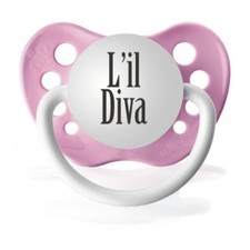 Personalized Pacifier Lil Diva Pink Slogan Dummy