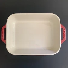 STAUB Red Ceramic Baking Dish Casserole Medium Baker