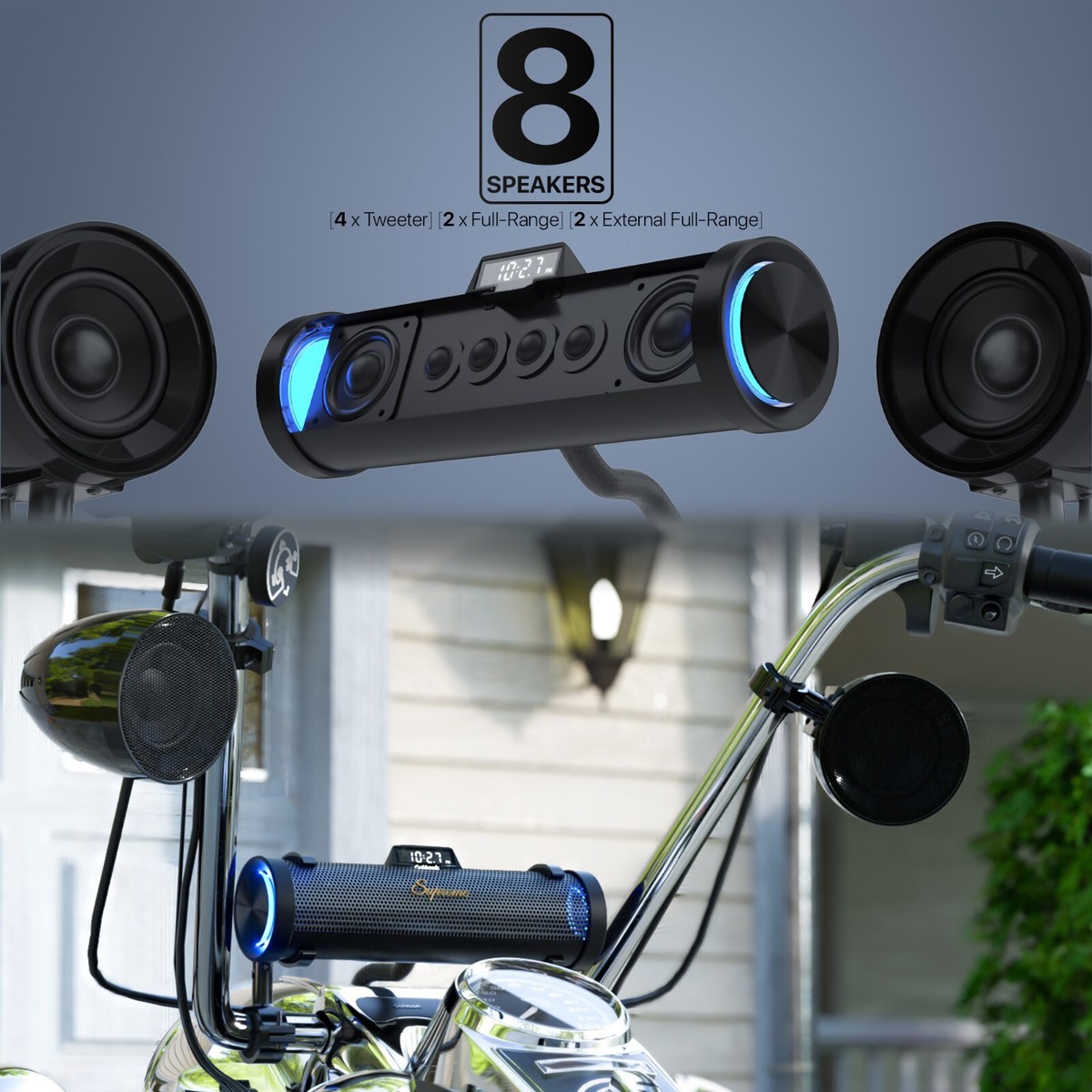 Loudspeaker Waterproof Motorcycle Tweeters Tour Pack Speakers NVX