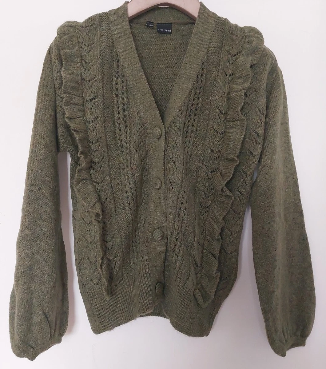 Ruffle top edge cardigan