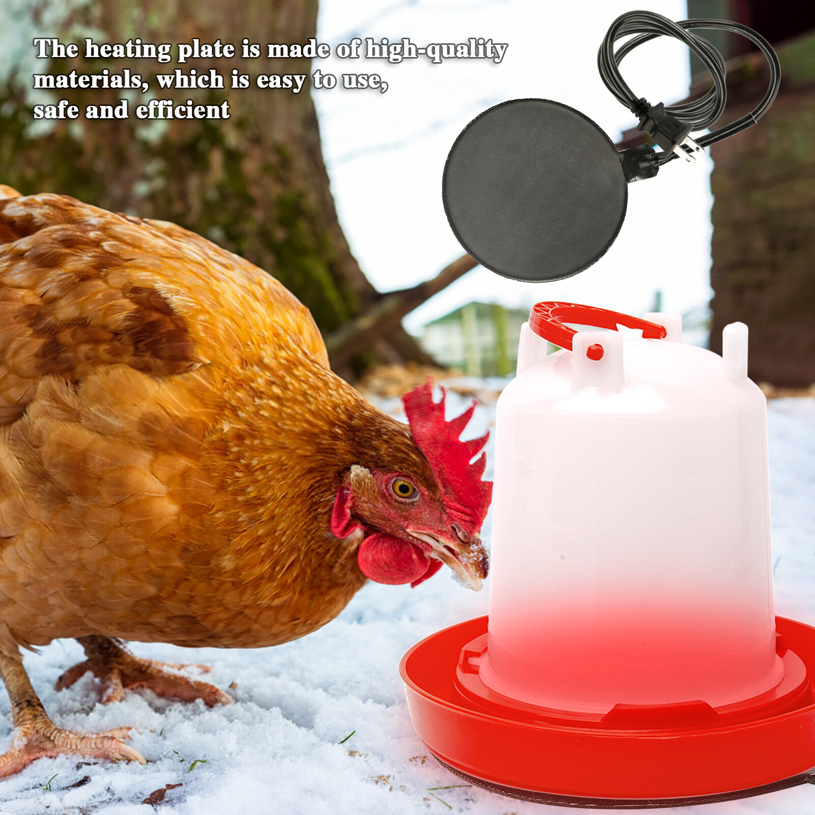 20w Heated Chicken Waterer Poultry Drinker Heater Base Silicone Heated Pad US eBay