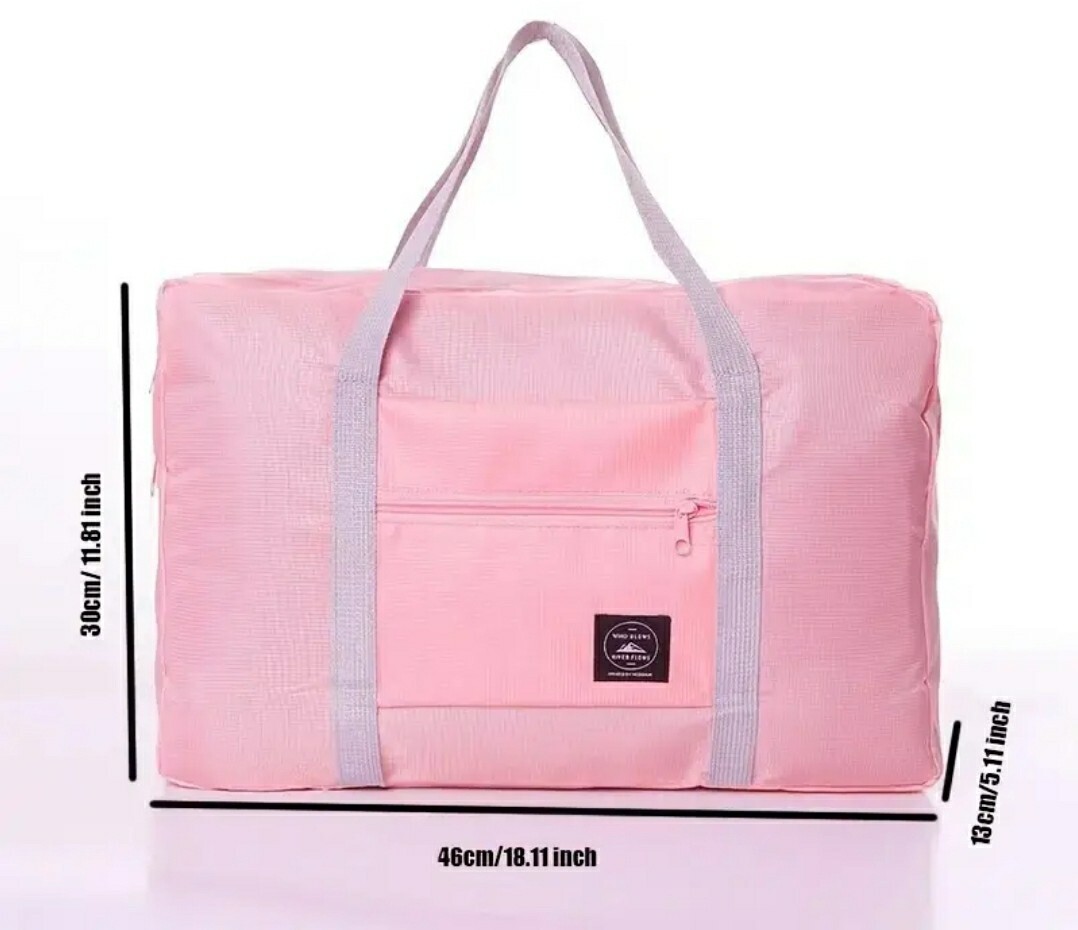 Underseat Pink Foldable Travel Duffel Bag Airlines Carry On Cabin