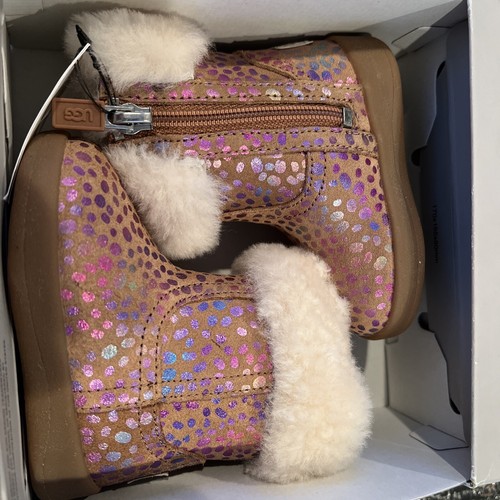 UGG Child I Jorie Ii Spots Fashion Boots - chestnut sparkle suede NEW 02/03 CUTE - Picture 18 of 23