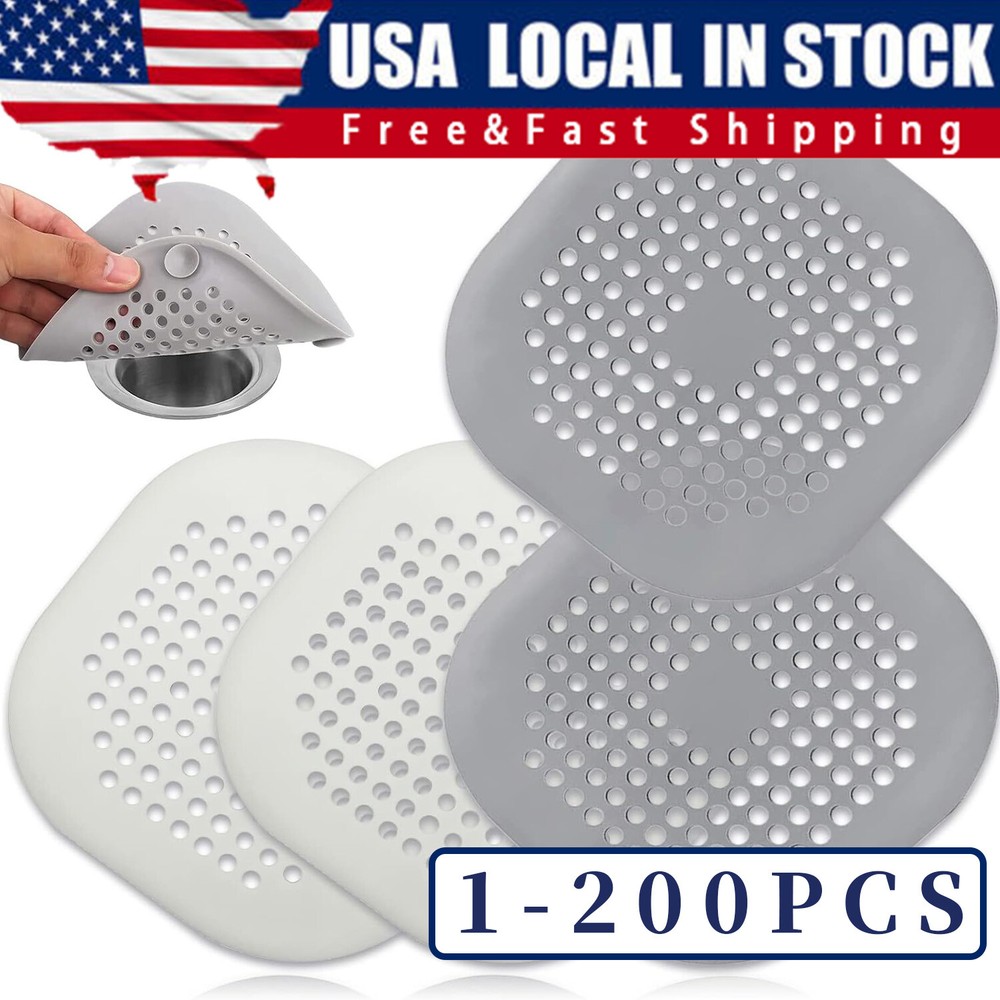 Stainless Steel Bathroom Drain Hair Catcher with Shower Cover for Sink Strainer and Plug