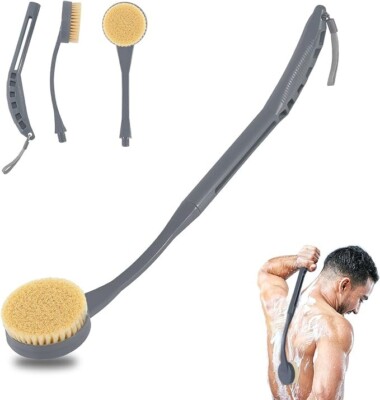 Back Scrubber for Shower,20.5'' Bath Brush Long Handle for Shower for Deep Cle...