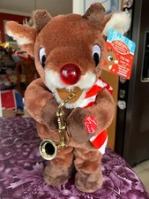 Musical Dancing Rudolph The Red Nosed Reindeer Playing The Saxophone Dan Dee NWT
