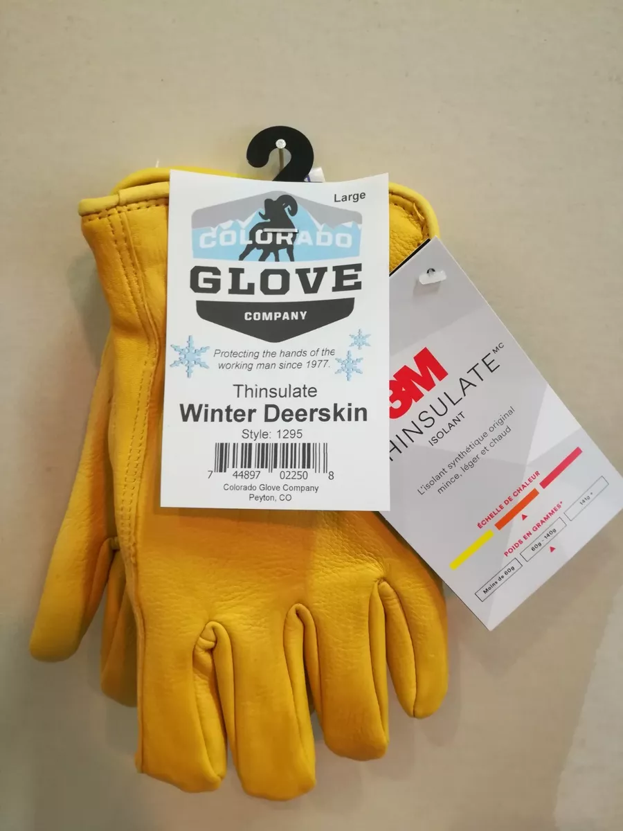 Colorado Glove Company INSULATED Winter Lined Deerskin Work Gloves