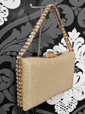 Hixingo Pochette da Donna, Borse da Sera Glitterata da donna, Elegante Pochette e Clutch alla Moda, Classica Borse a Catena per Feste, Balli, Matrimoni e Serate (argento A,19x11x6cm