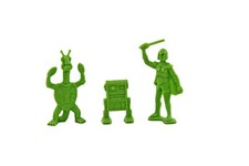 VINTAGE TIM MEE SPACE GALAXY LASER TEAM GREEN PLASTIC STILL ACTION FIGURES