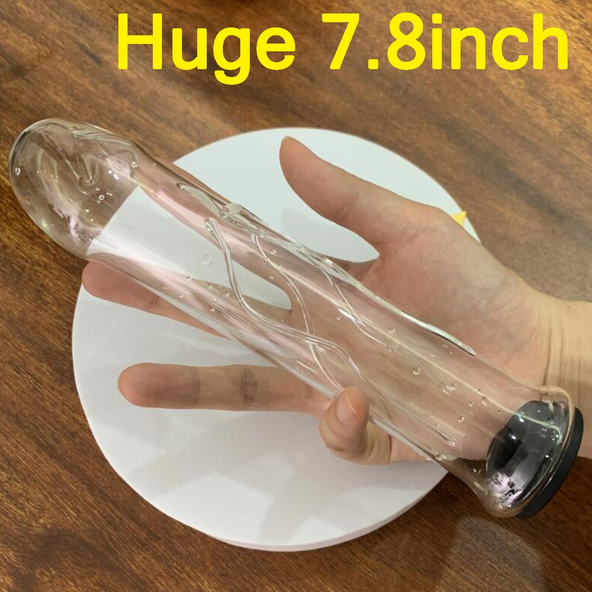Huge XL Hollow Filled Water Glass Dildo G-spot Prostate Massager Anal Butt  Plug