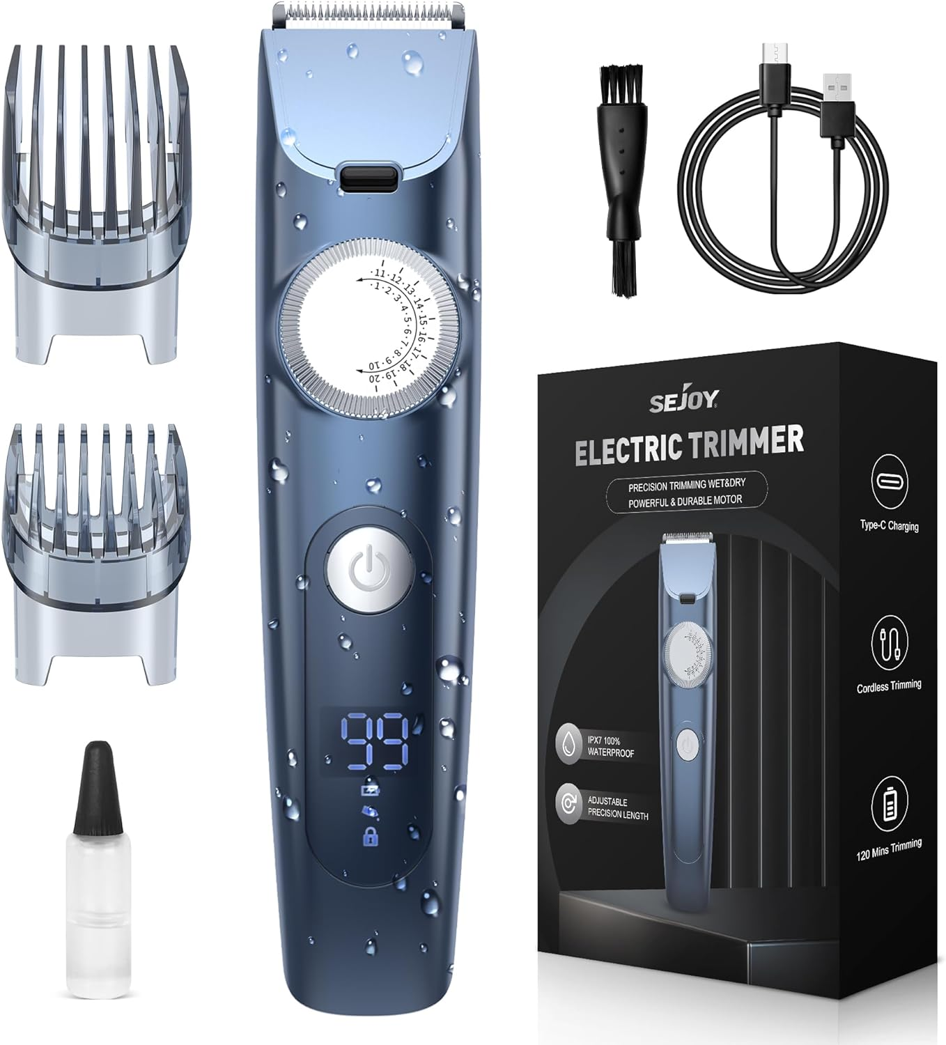 Beard Trimmer for Men, Hair Trimmer for Men Cordless Hair Clipper for Mus