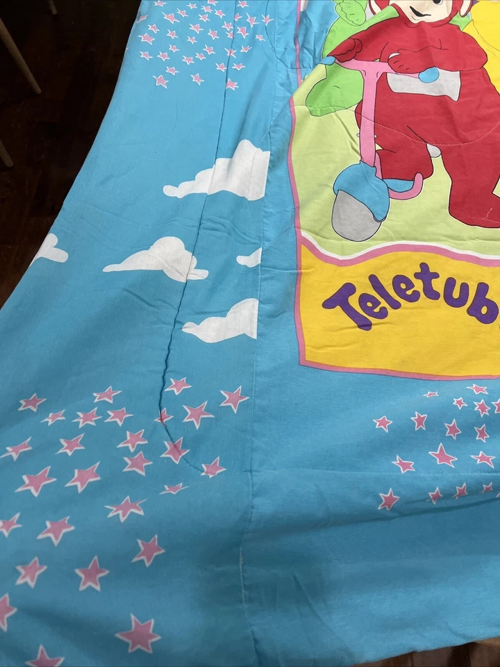 Edredón doble Teletubbies vintage ropa de cama 2 caras LEER Tinky Winky Dipsy Foto 2 de 4