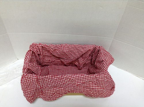 Red Gingham Checked 12x12 Square Utility Tote Basket LINER Insert ONLY - Picture 6 of 8