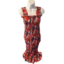 Multicolored floral smocked bodycon sundress size S