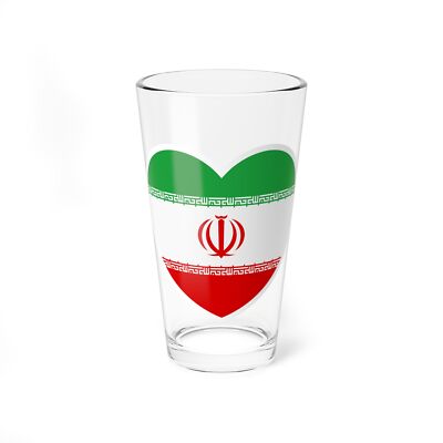 Heart Flag of Iran - Pint Glass 16oz