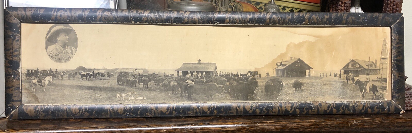 PAWNEE BILLS BUFFALO RANCH OKLAHOMA PANORAMIC 1900s WILD WEST SHOW 26.5