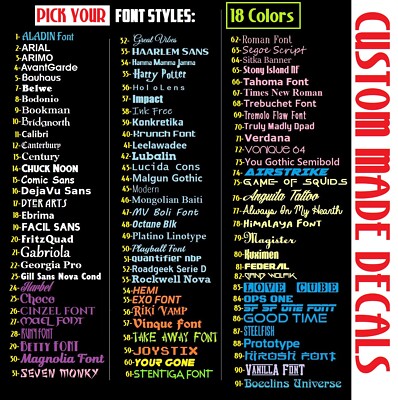 Custom Personalized Vinyl Lettering Name Decal Sticker - custom Style text