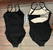 NWT Gilda Marx #7133155 Black Adult Medium Adust. Strap Ballet Camisole Leotard