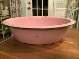 vintage enamel baby bathtub