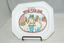 Estello France Undercover Owl Lion Share Dog Life 8" Rectangular Platters Lot 3