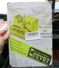 Metal sign retro CATERPILLAR TRACTOR CRUYET MANUFACTURING garage bar man cave 