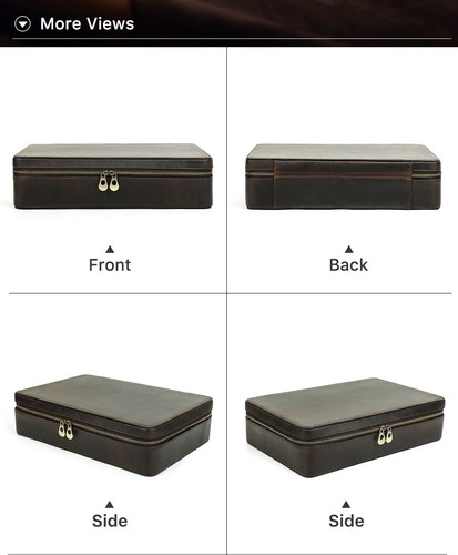 Genuine Leather Luxury 12 Slots Watch Case Organizer Men Jewelry Storage Box - Picture 12 of 18