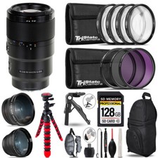 Sony FE 90mm f/2.8 Macro G OSS Lens -3 Lens Kit Tripod Backpack - 128GB Kit