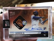 2019 Topps NOW Vladimir Guerrero Jr. #229E /5 Game Used Auto Base Relic RC Vlad