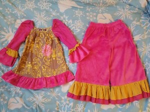 2 pc lot THE HOLLYWOOD RANCH sz 4T sooooo beautiful... party outfit pants shirt