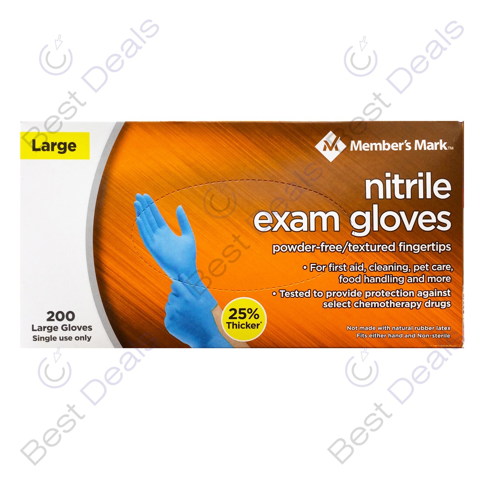 Member's Mark Nitrile Exam Gloves Large Powder Free Textured Fingertips