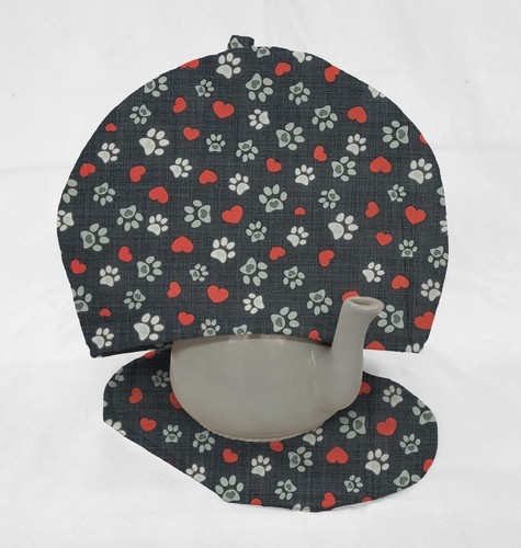 Puppy Love Dog Paws Tea Pot Cozy & Coaster Set - Picture 4 of 9