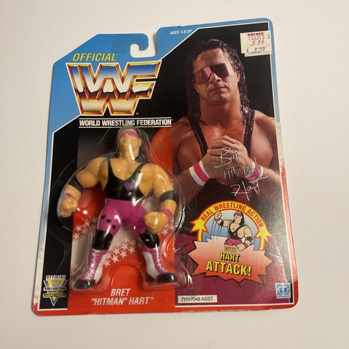 WWF BRET HITMAN HART HASBRO PURPLE HEART WRESTLING...