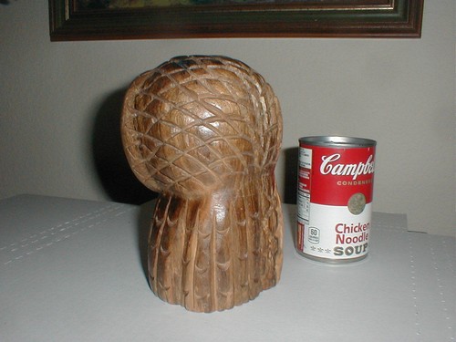Wood Carved 6" Owl Carving MODERN Folk Art Bird Figure METAL NOSE EYES Target - 第 4/12 張圖片