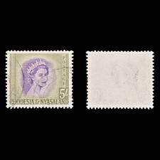 8437: Rhodesia & Nyasaland SG13 5s Violet & Olive 1954 Sc#153 Mi14 Used C£27