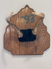 Vintage Whitetail Deer Antler Mount Plaque 2 Point Cabin Decor Rustic Taxidermy