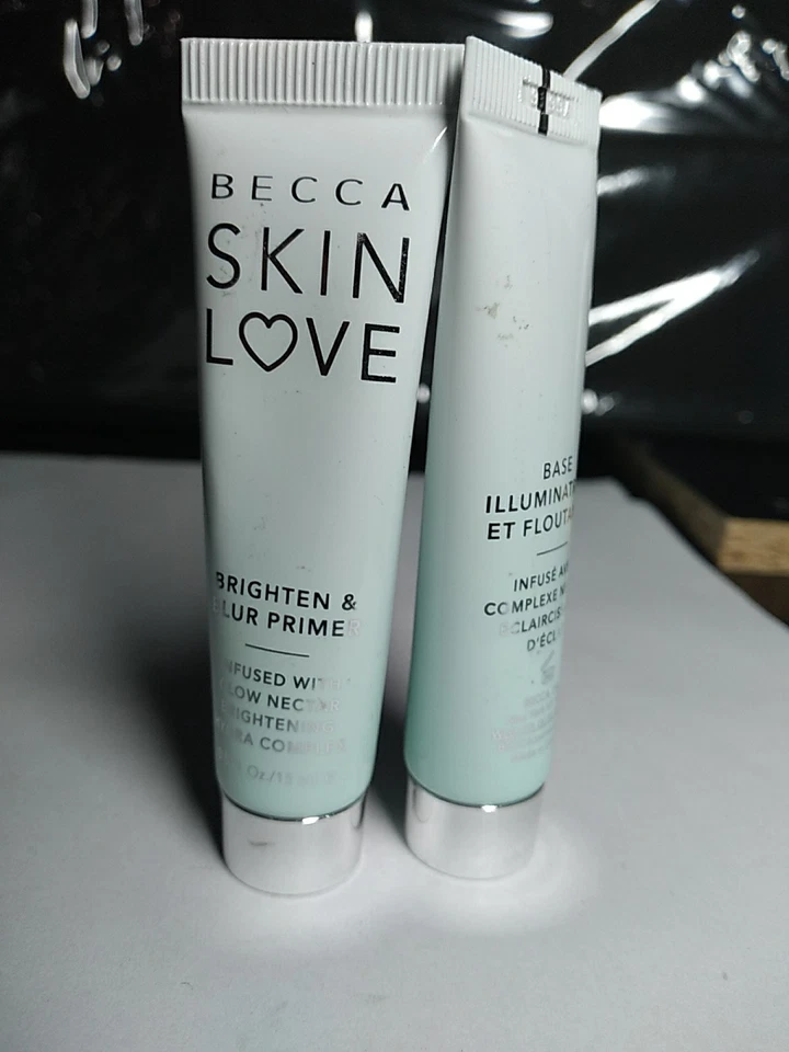 2-PK BECCA SKIN LOVE BRIGHTEN AND BLUR PRIMER 0.5 OZ SEALED W/ GLOW NECTAR NWOB - Image 2 of 4